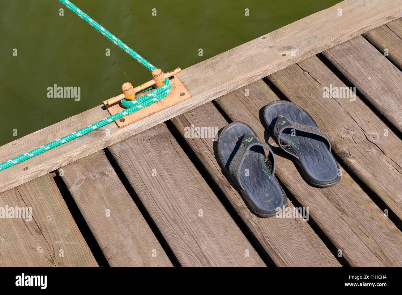 Adidas flip flop beach shoes Stock Photo