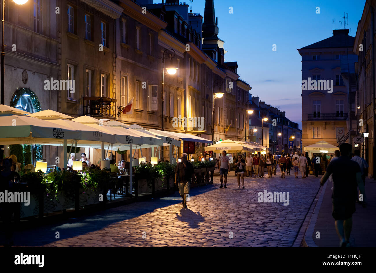 Warsaw nightlife tourist place Stock Photo