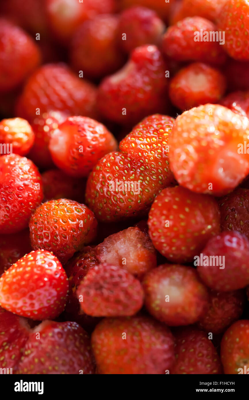 Fresh ripe strawberry, food frame background Stock Photo - Alamy