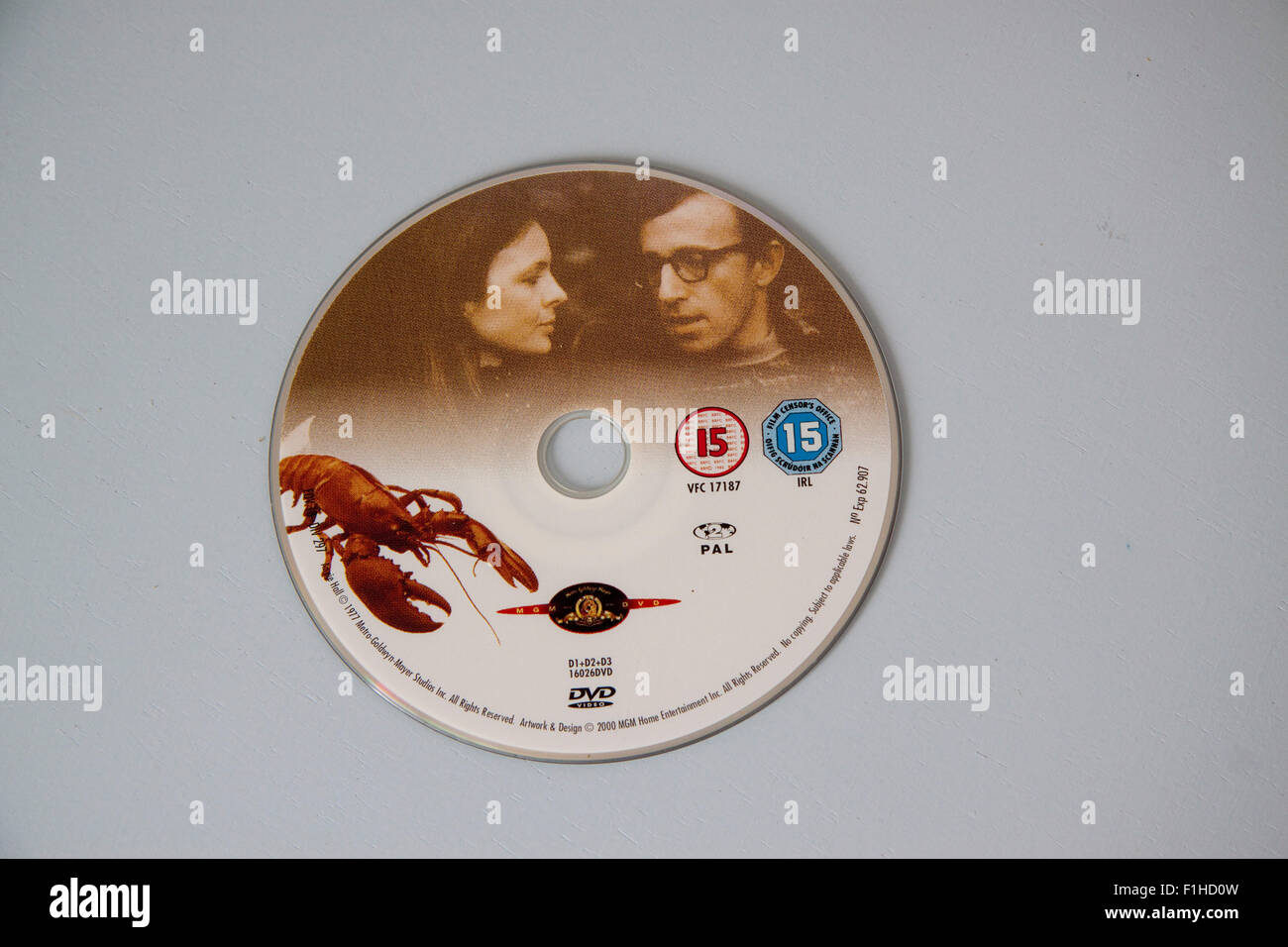 Dvd disc/disk for the Woody Allen film Annie Hall Stock Photo