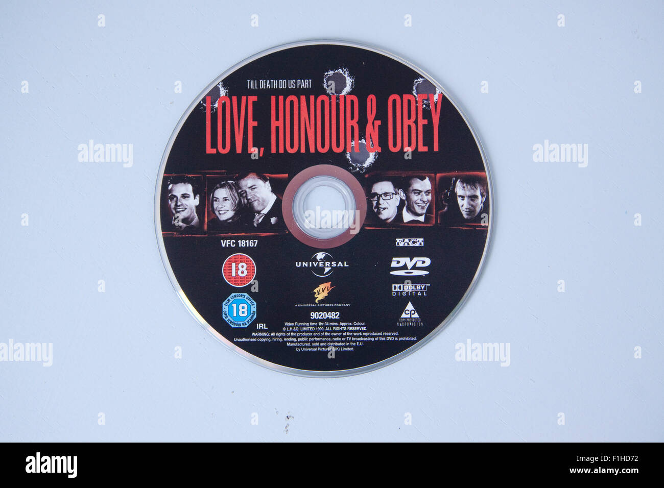 DVD disc/disk for British film Love, Honour & Obey Stock Photo