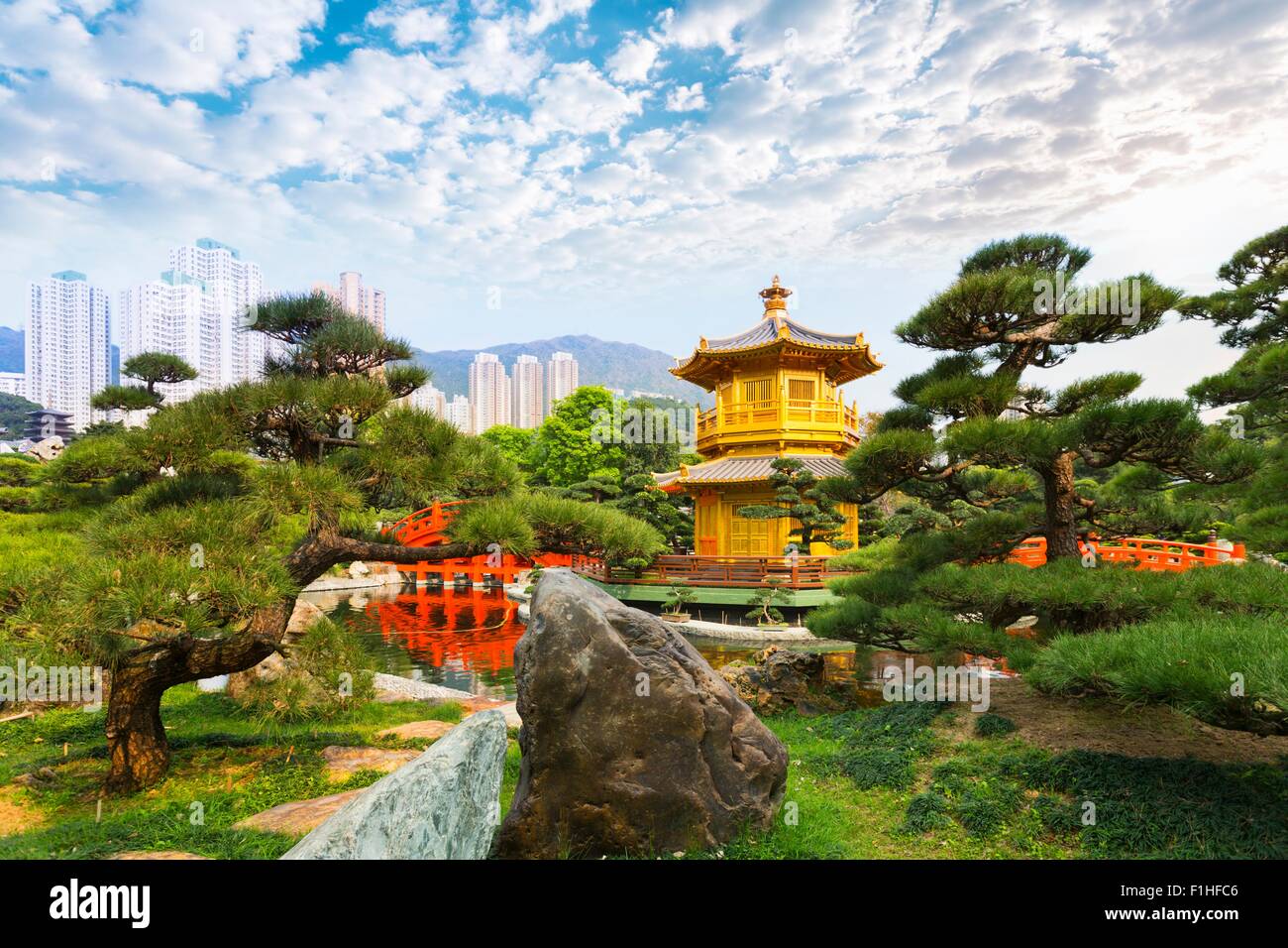 Pagoda, Nan Lian Garden, Diamond Hill, Hong Kong, China Stock Photo