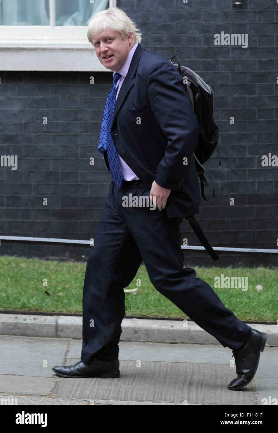 London, UK, 14th July 2015: Mayor of London, Boris Johnson seen at Downing Street in London Stock Photo
