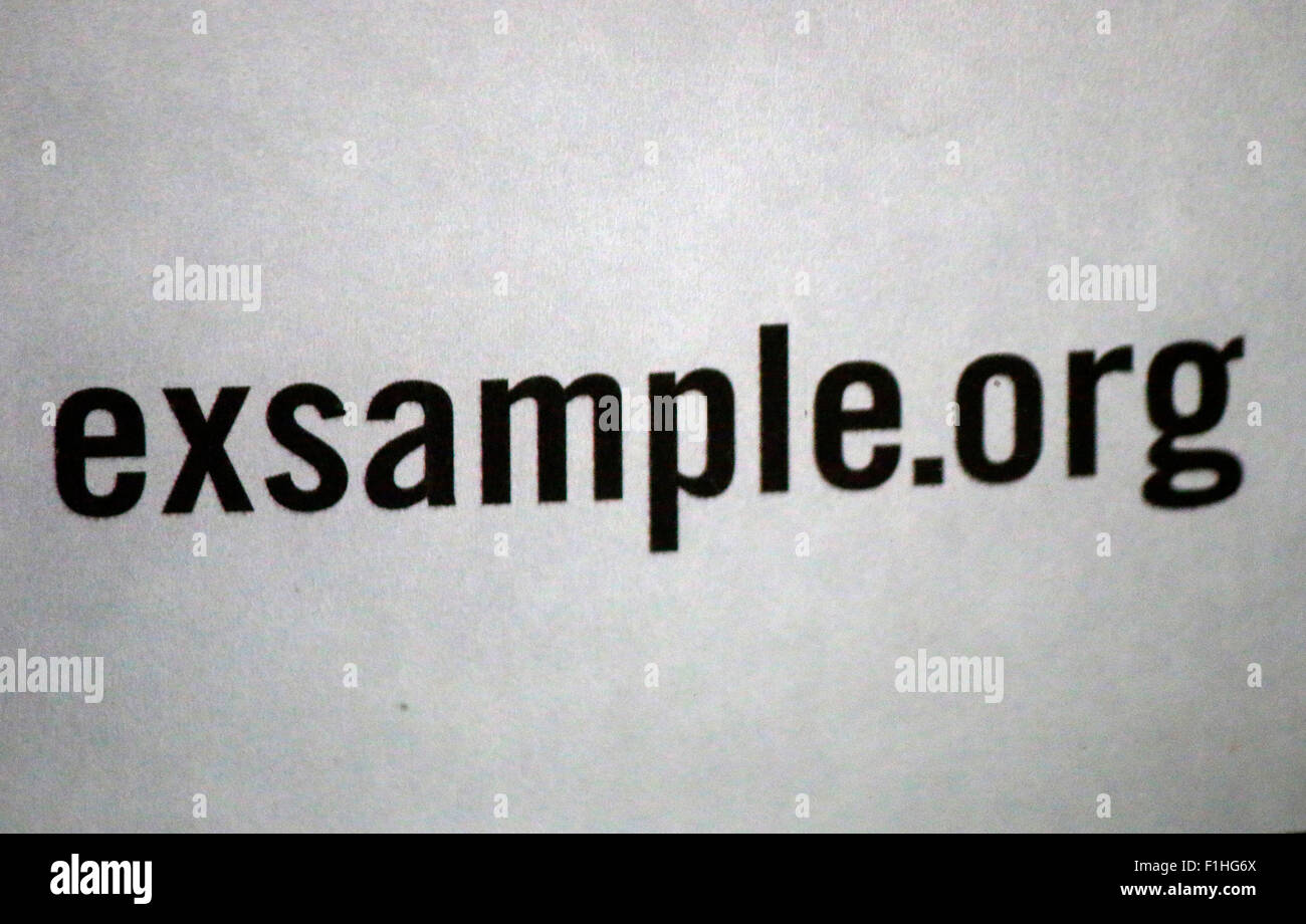 Markennamen: 'Exsample.org', Berlin. Stock Photo