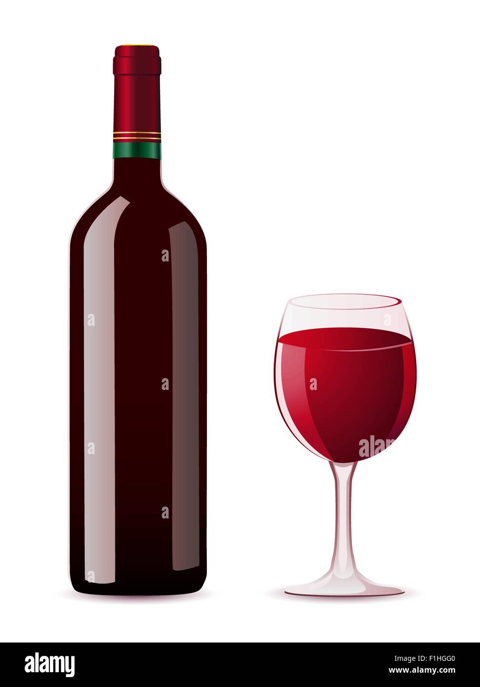 Glass wine bottle red Stock Vector Images - Alamy