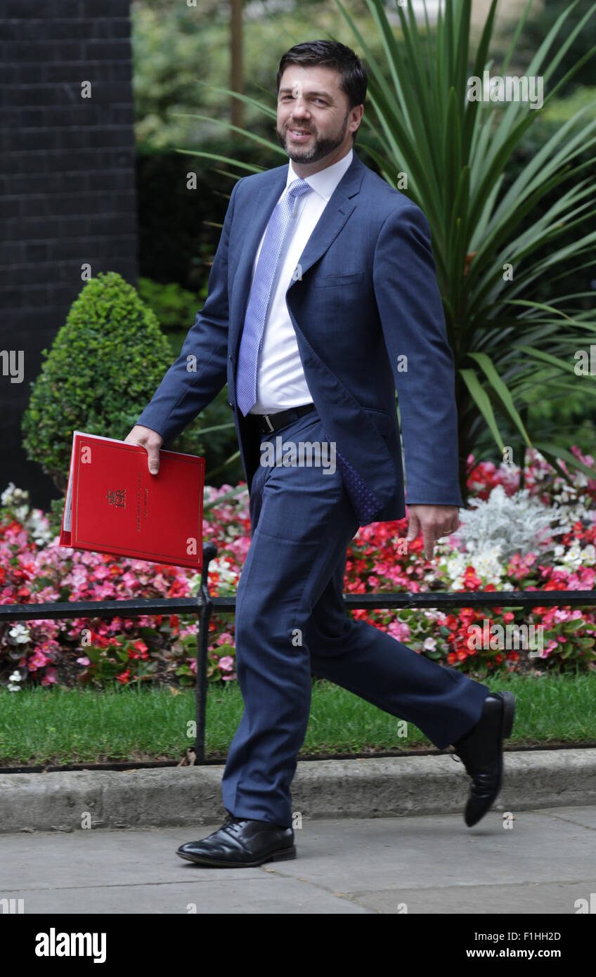 London, UK, 14th July 2015: Welsh Secretary Stephen Crabb seen at Downing Street in London Stock Photo