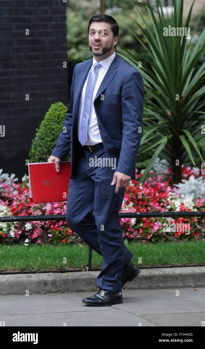 London, UK, 14th July 2015: Welsh Secretary Stephen Crabb seen at Downing Street in London Stock Photo