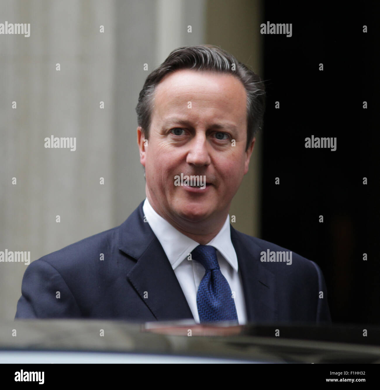 London, UK, 14th July 2015: David Cameron British Prime Minister seen leaving Downing Street in London Stock Photo
