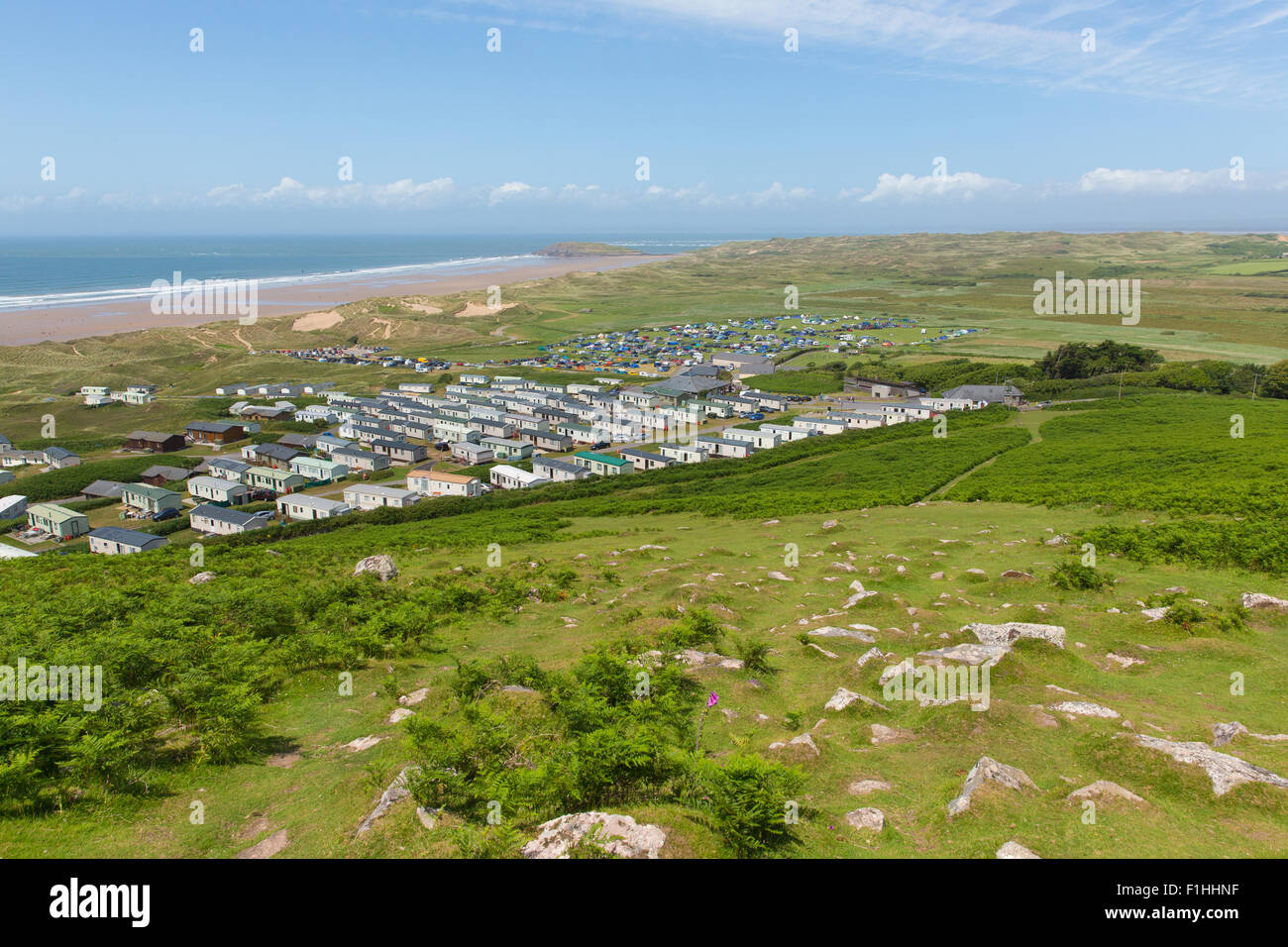 View From Rhossili Down To Hillend Caravans And Camping The Gower view-from-rhossili-down-to-hillend-caravans-and-camping-the-gower
