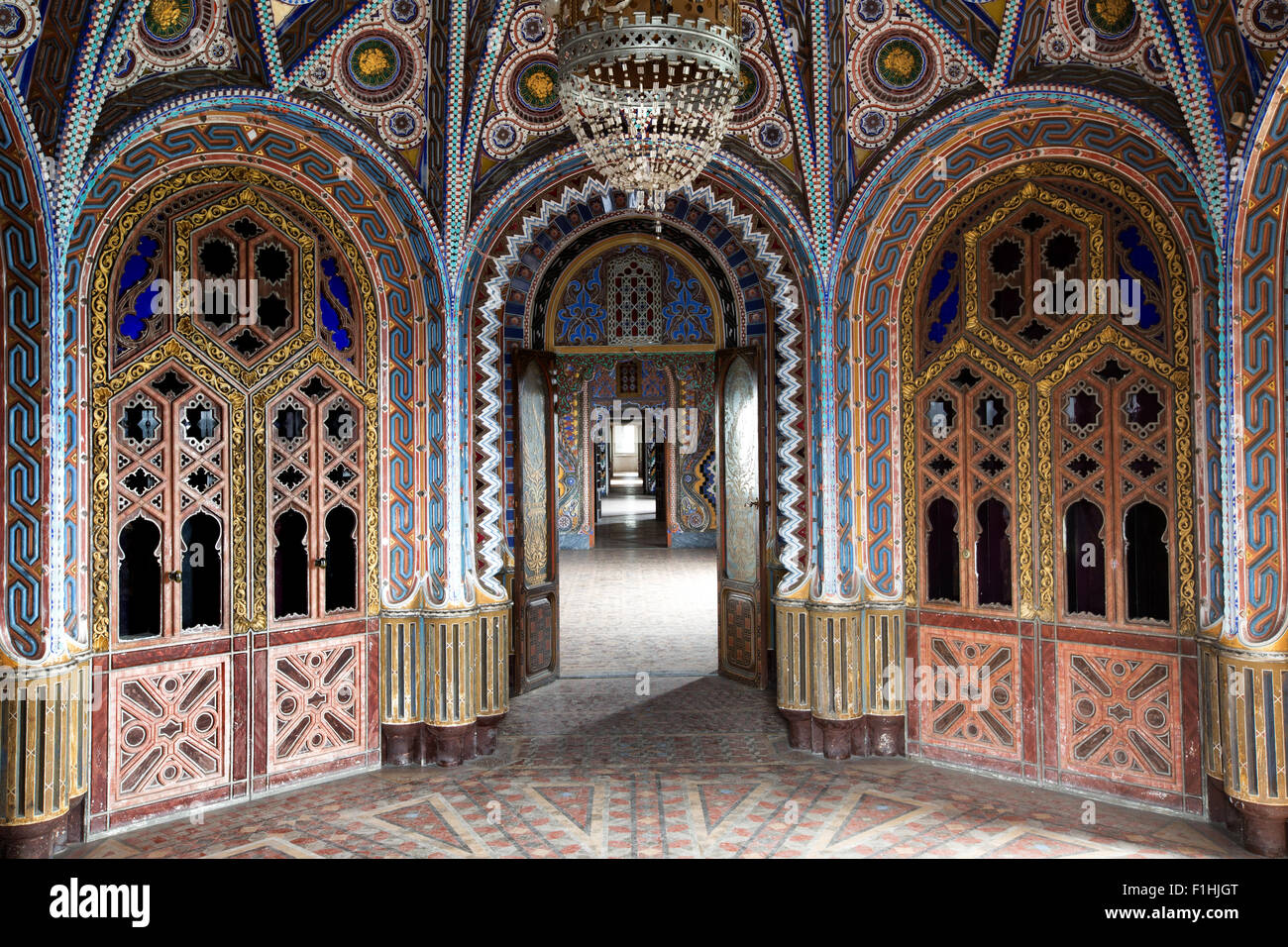 Moorish style palace interior architecture Stock Photo