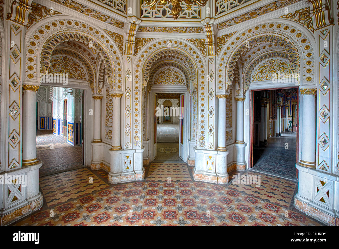 Moorish style palace interior architecture Stock Photo
