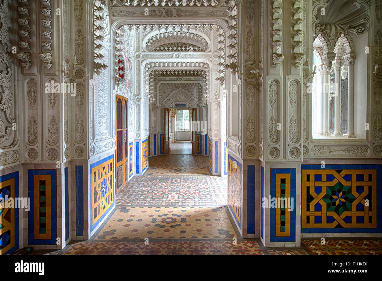 Moorish style palace interior architecture Stock Photo