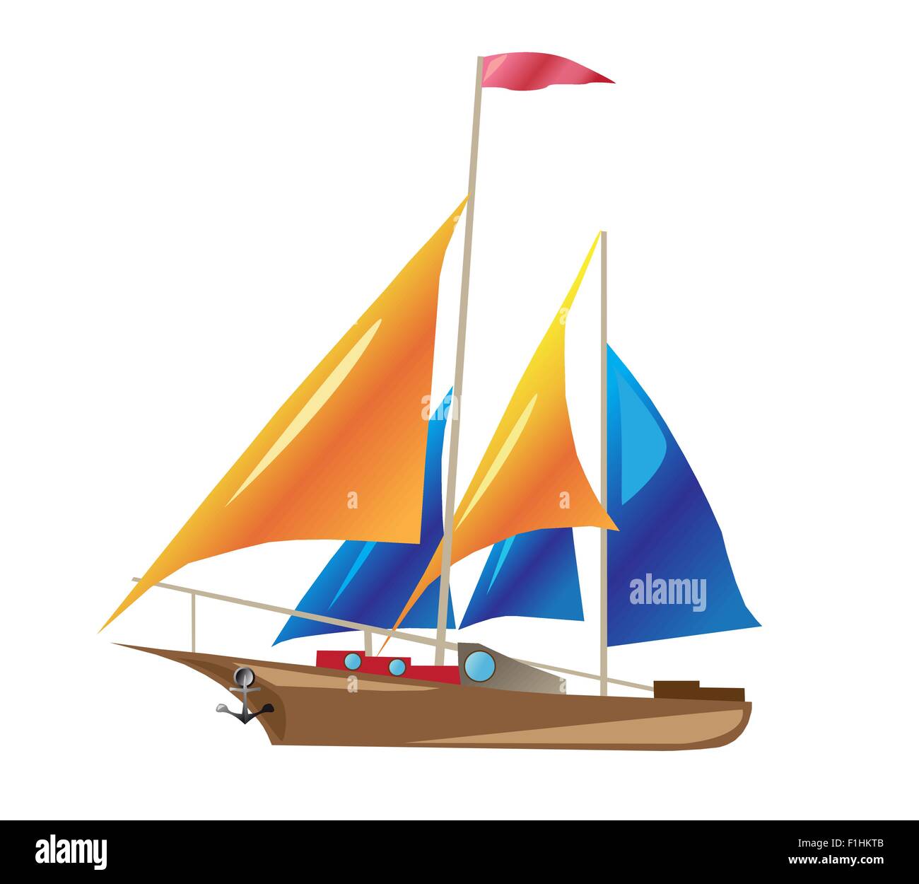 ship with sails vector illustration isolated on white background Stock ...
