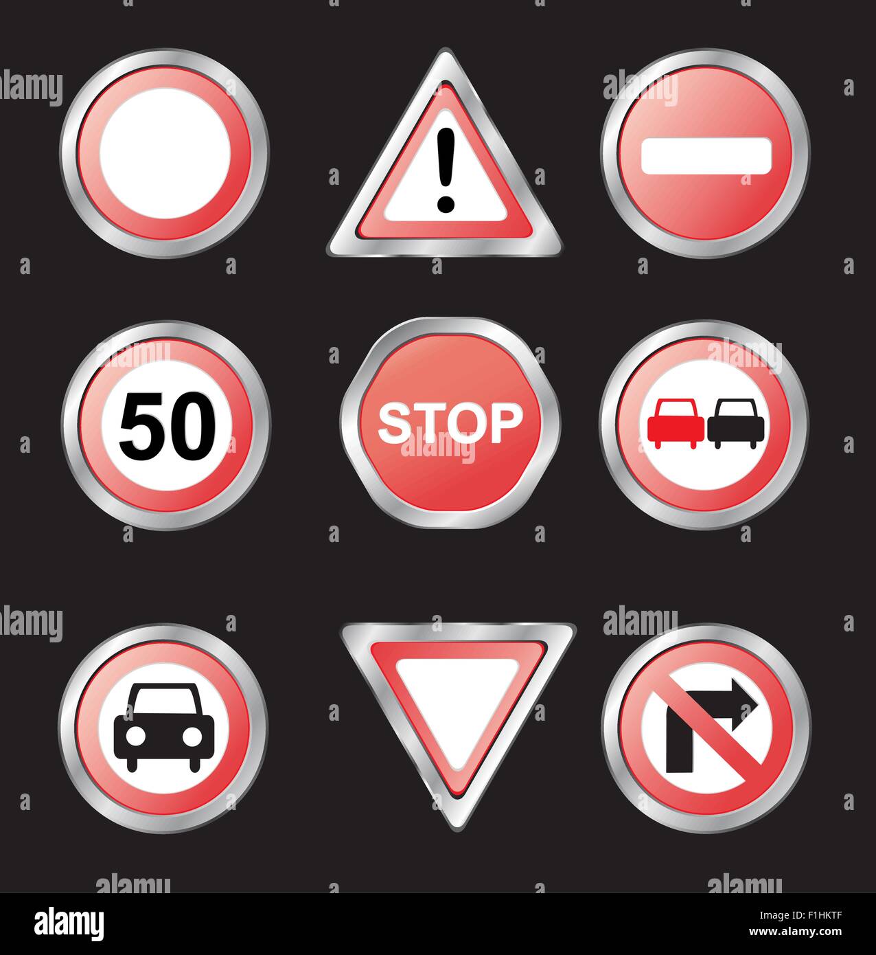 set signs of road vector illustration Stock Vector Image & Art - Alamy