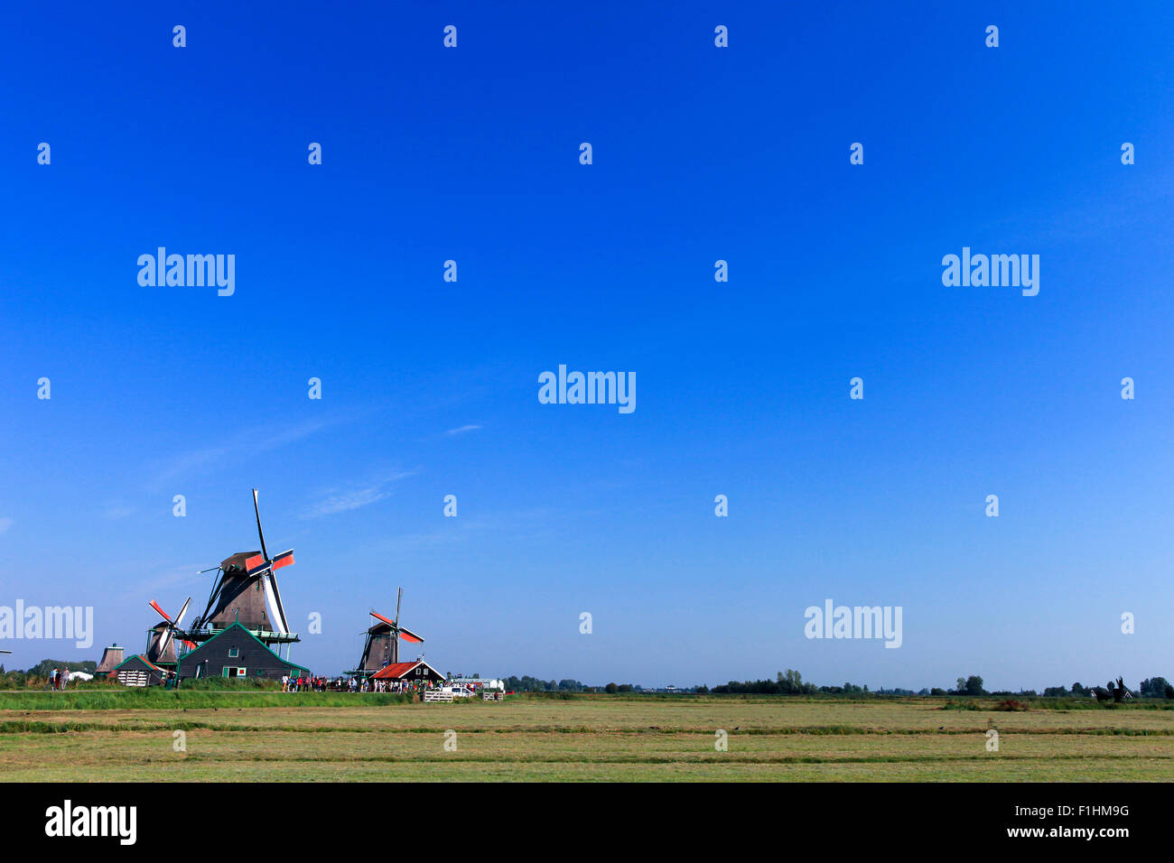 Classic Dutch windmill at Zaanse Schans Stock Photo