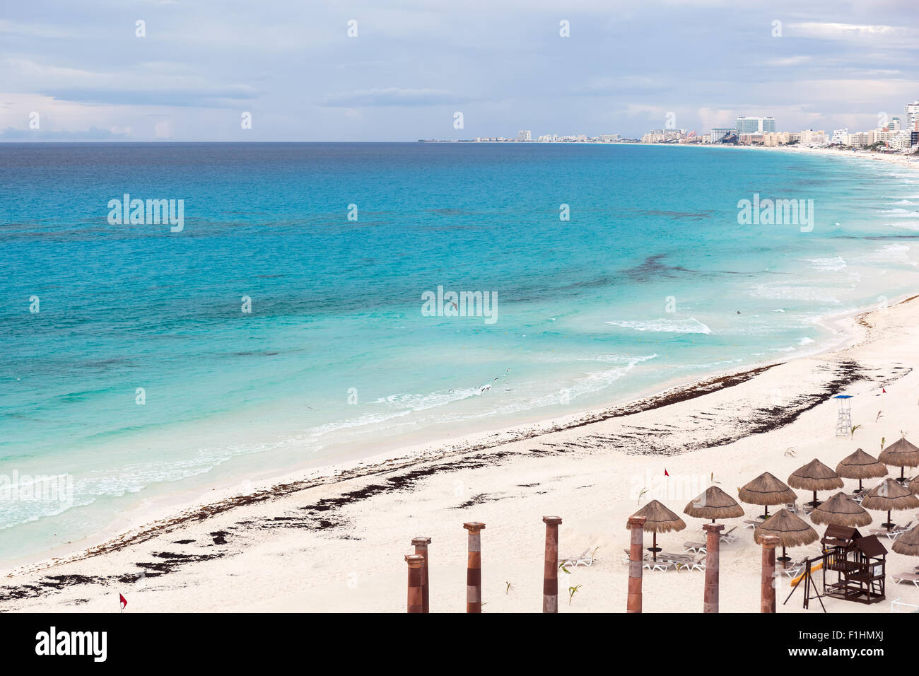 Cancun beach panorama view, Mexico Stock Photo
