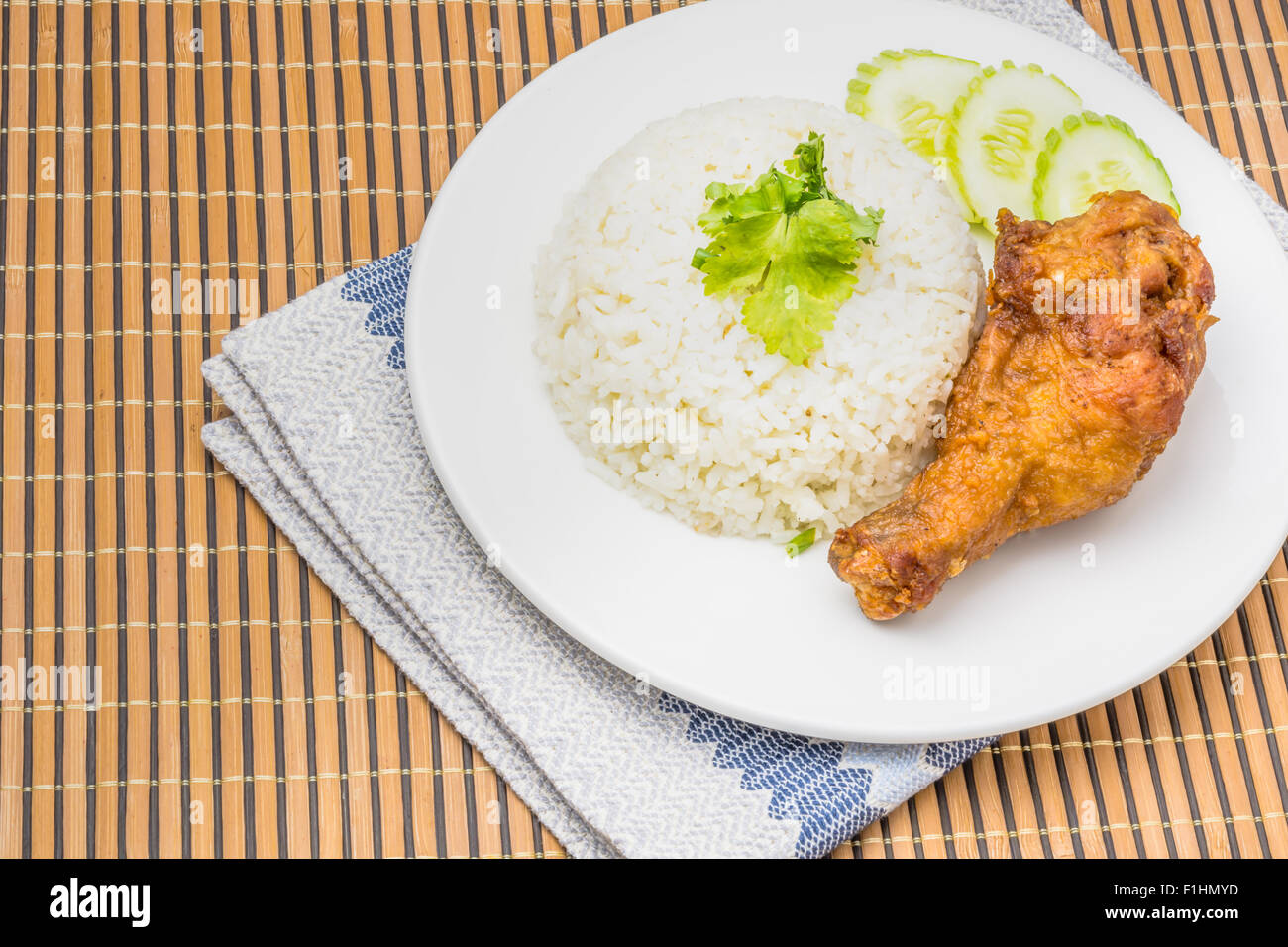 Stem Rice Chicken Steam Chicken with Rice Stock Photo - Alamy