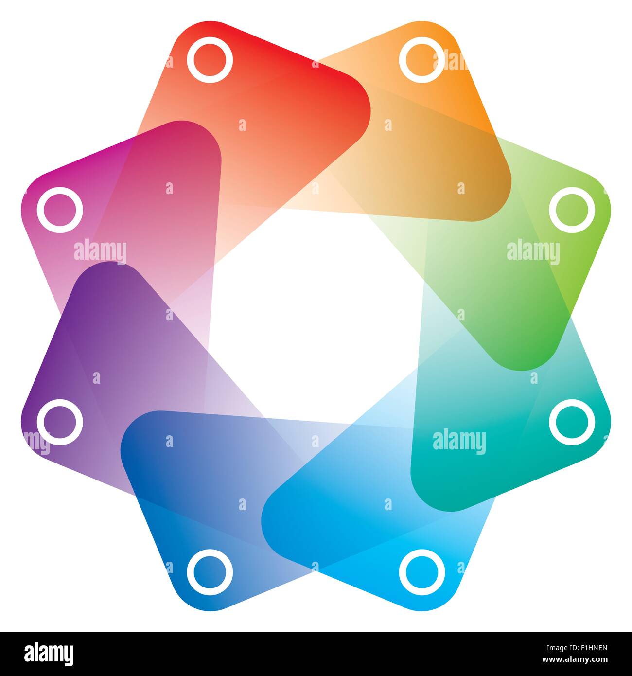 Colorful Octagon Symbol with transparent effect. Vector EPS10 with copyspace. Stock Vector