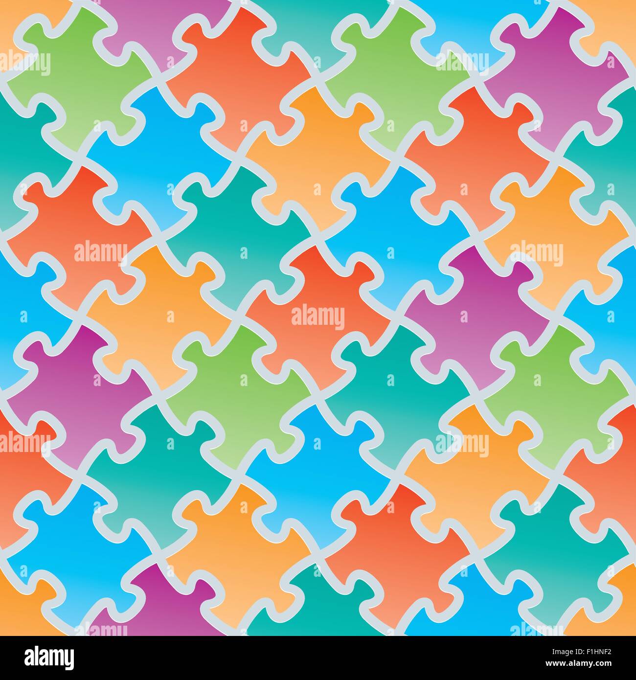 Colorful jigsaw puzzles. 3d seamless background. Vector EPS10. Stock Vector