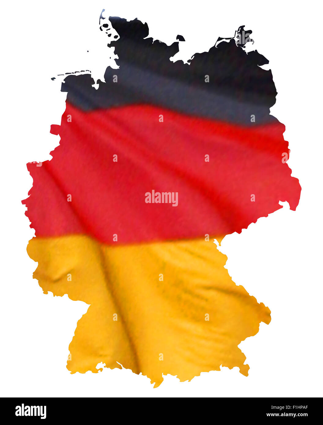Symbolbild: Bundesrepublik Deutschland: Laenderumriss mit Flagge/ symbolic image: Federal Republic of Germany: outline and flag Stock Photo