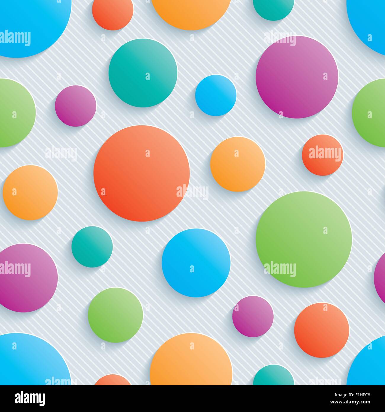 Colorful circles walpaper. 3d seamless background. Vector EPS10. Stock Vector