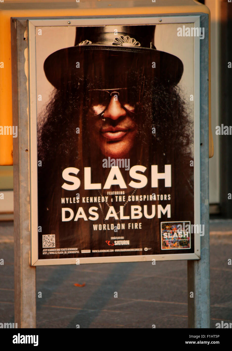 Werbeplakat fuer ein Konzert von 'Slash', Berlin. Stock Photo