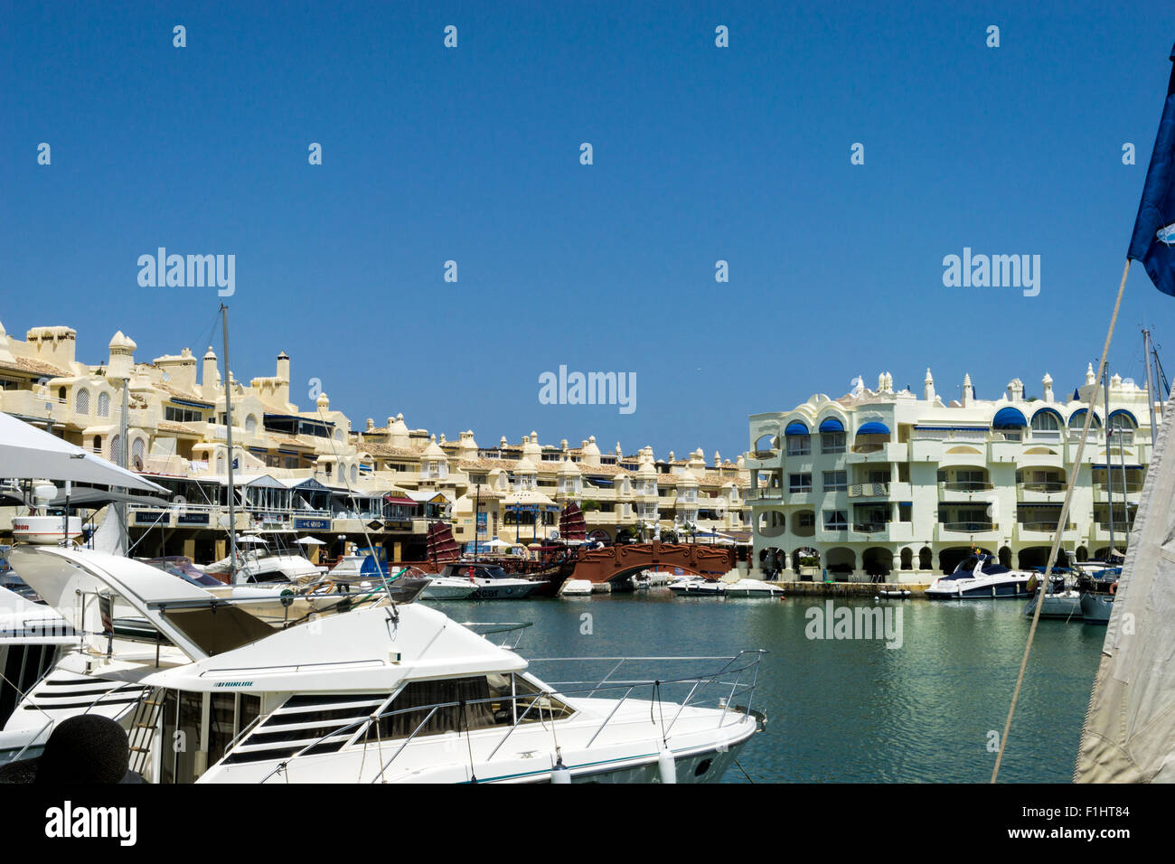 Benalmadena Marina and pleasure boats, Costa del Sol, Spain Stock Photo