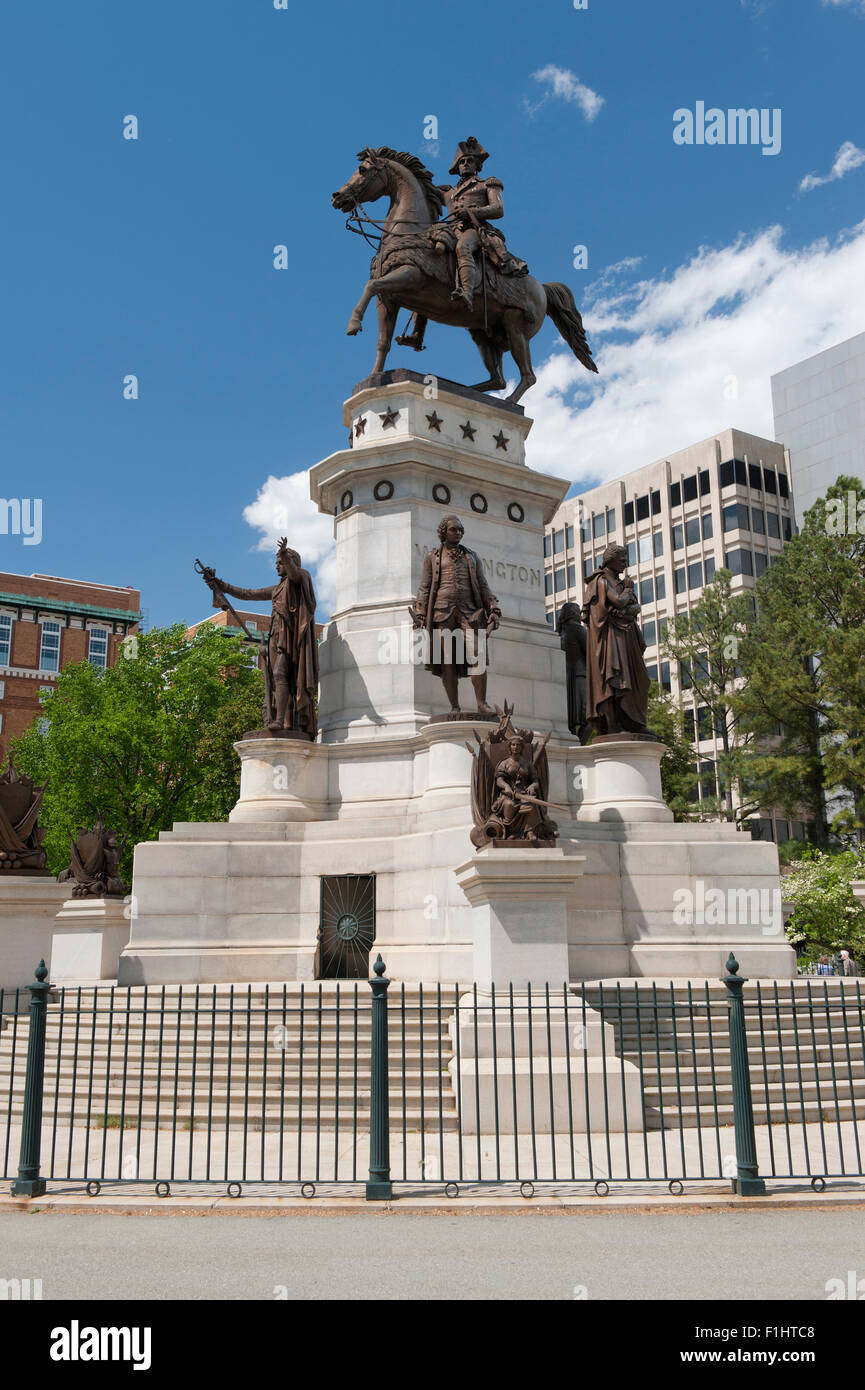 Washington equestrian monument on the grounds of the State Capitol, Richmond, Virginia
