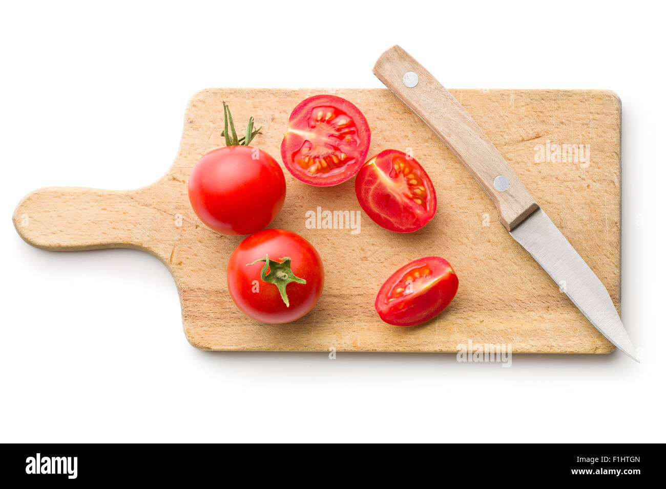 chopped tomatoes and knife on cutting board Stock Photo Alamy