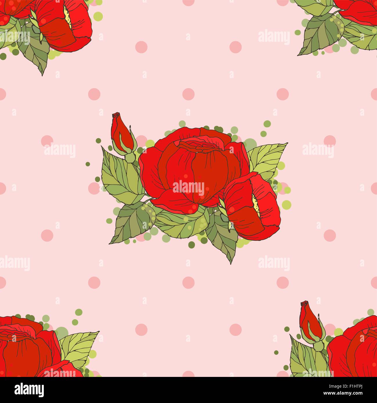 Seamless floral pattern with peonies Stock Vector Image & Art - Alamy