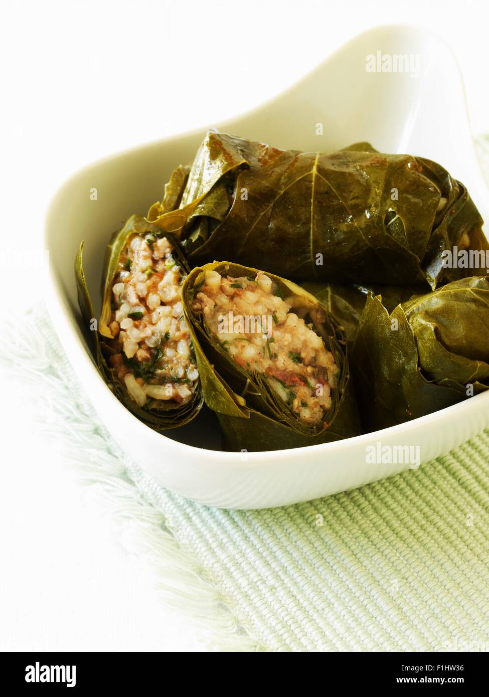 Stuffed Vine Leaves Stock Photo Alamy