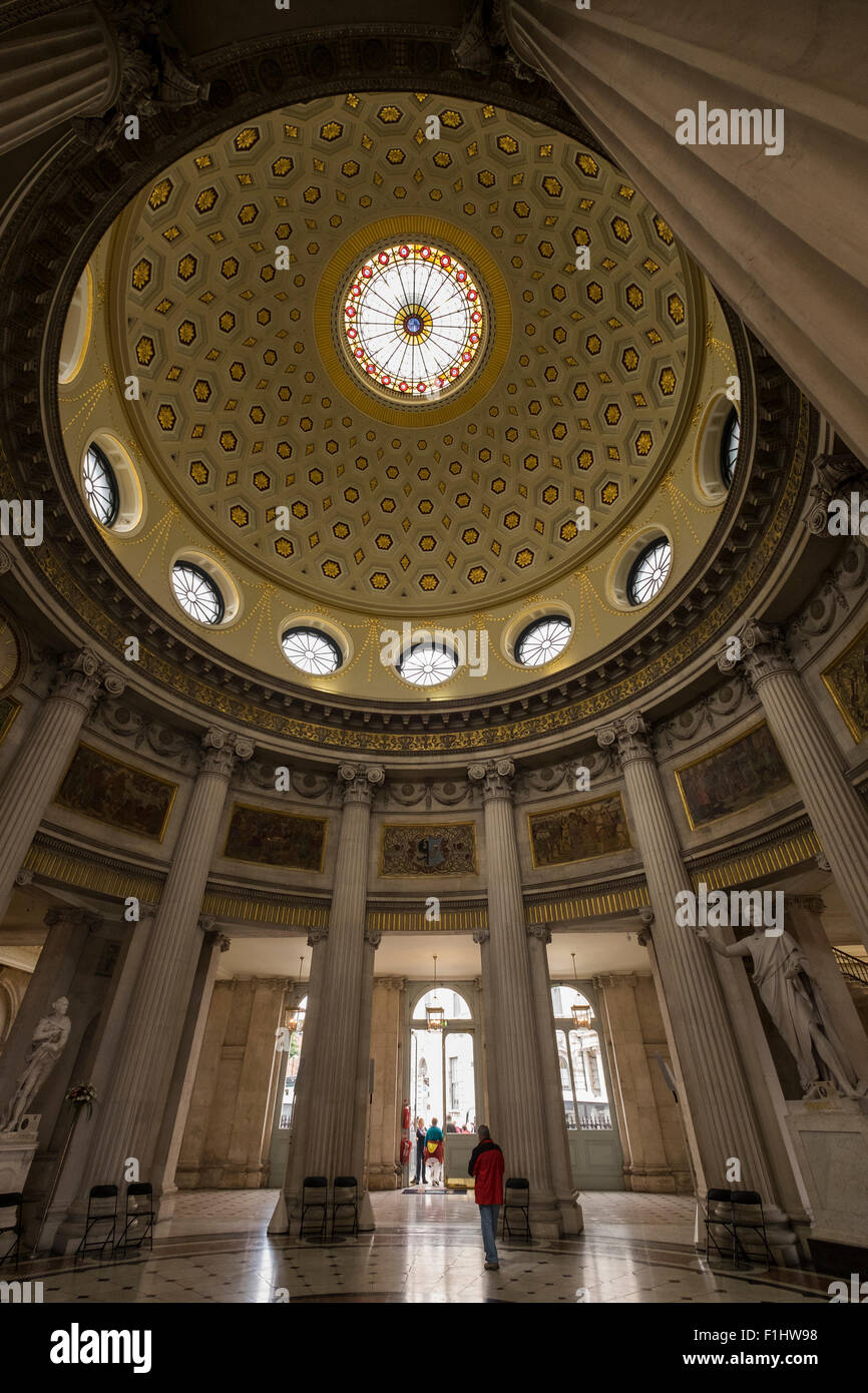 Interior view of Dublins city hall, formerly the Royal Exchange, Georgian architecture on Dame Street, Dublin, Ireland. Stock Photo