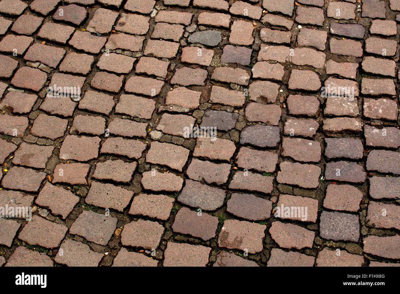 Cobbled road surface, UK Stock Photo