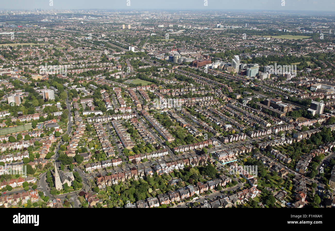 aerial view of Ealing, London, UK Stock Photo Alamy