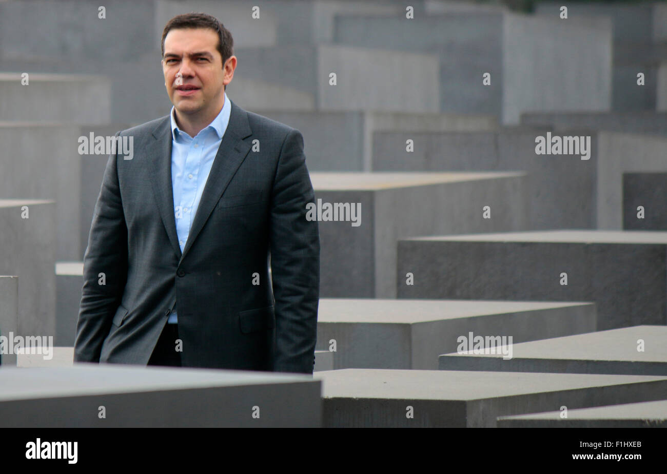 Alexis Tsipras - Besuch des griechischen Ministerpraesidenten des Holocaus Mahnmals 24. Maerz 2015, Berlin. Stock Photo