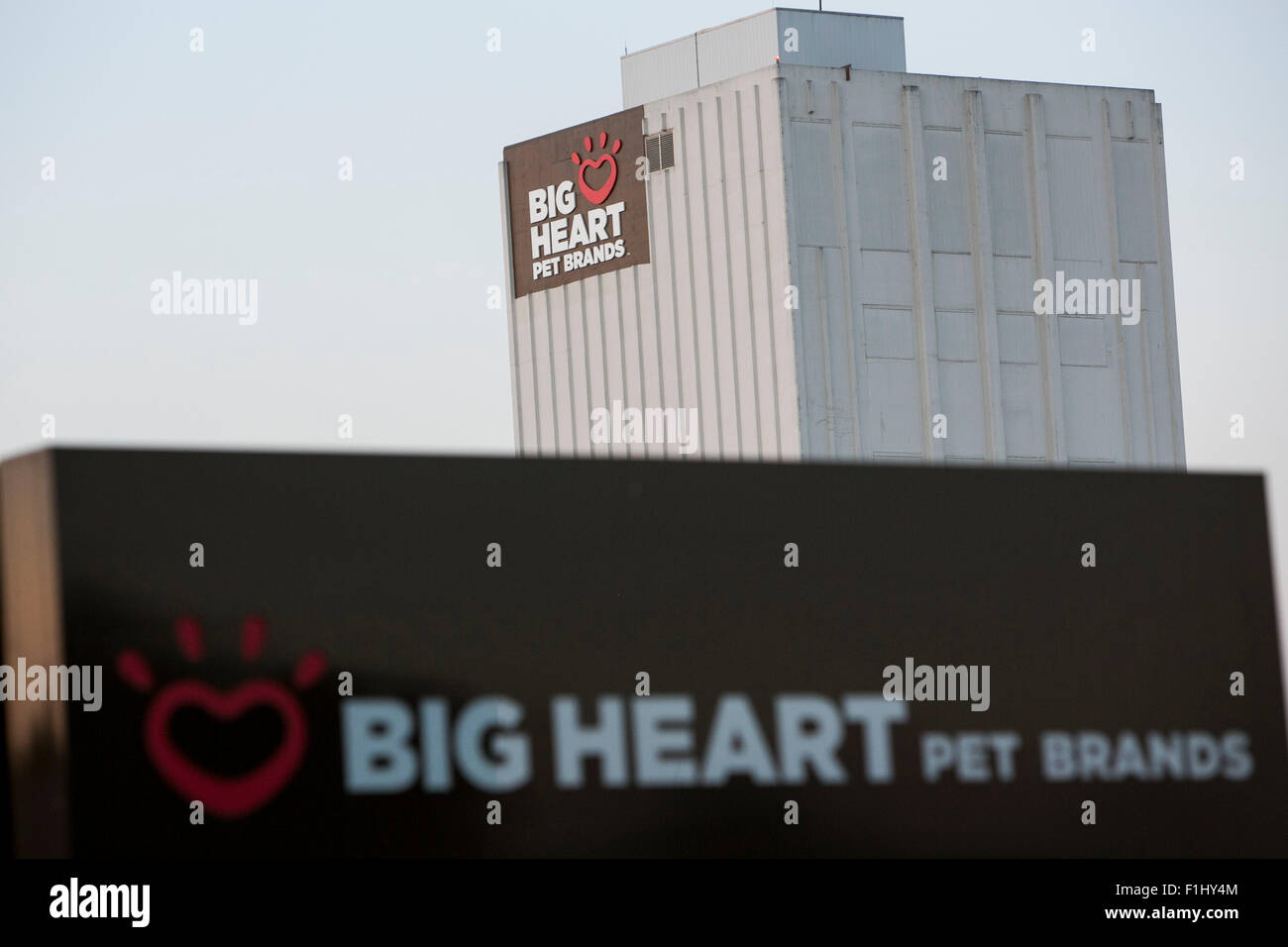A logo sign outside of a facility operated by Big Heart Pet Brands, in