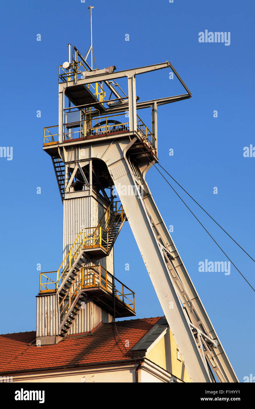 Headframe of the Wieliczka salt mine in Poland. Stock Photo