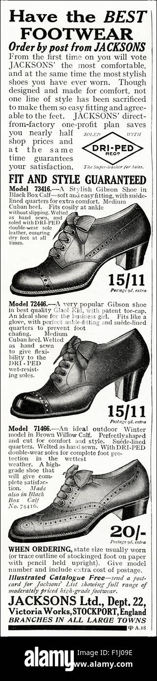 1920s advert. Magazine advertisement dated 1923 advertising shoes by ...