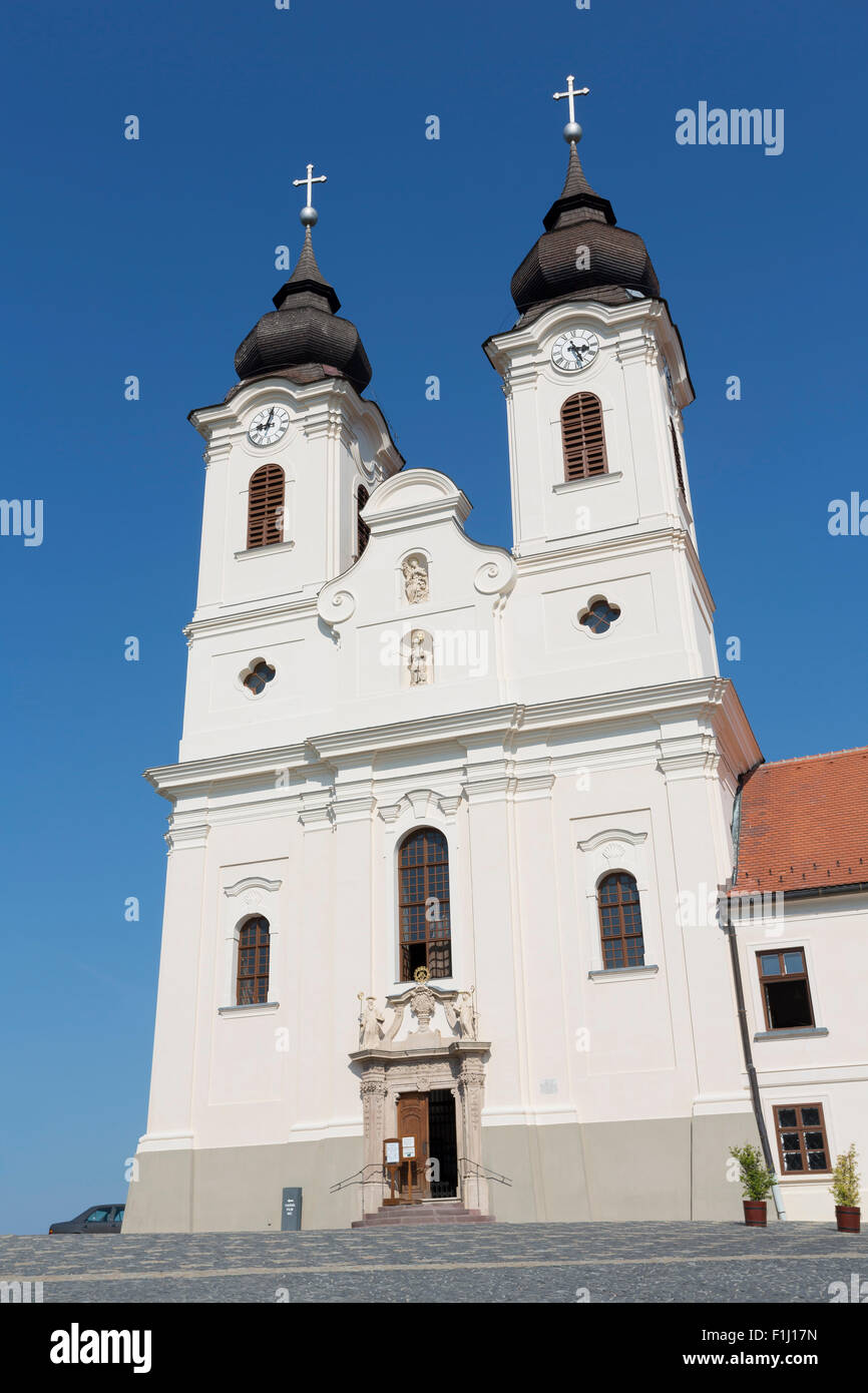 Tihany Abbey near Lake Balaton, Hungary Stock Photo