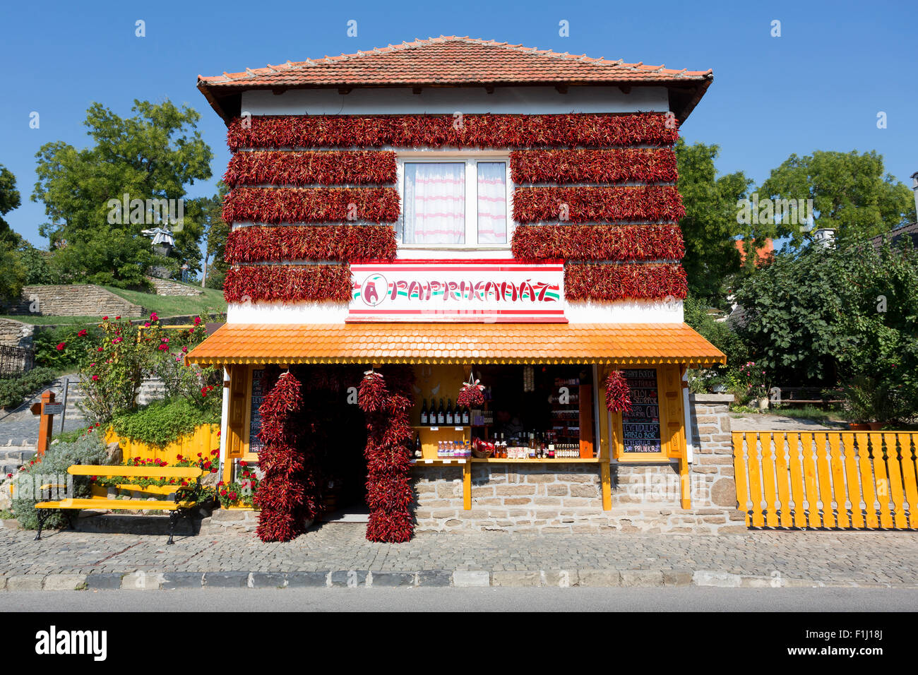 Paprika House Shop in Tihany near Lake Balaton, Hungary Stock Photo