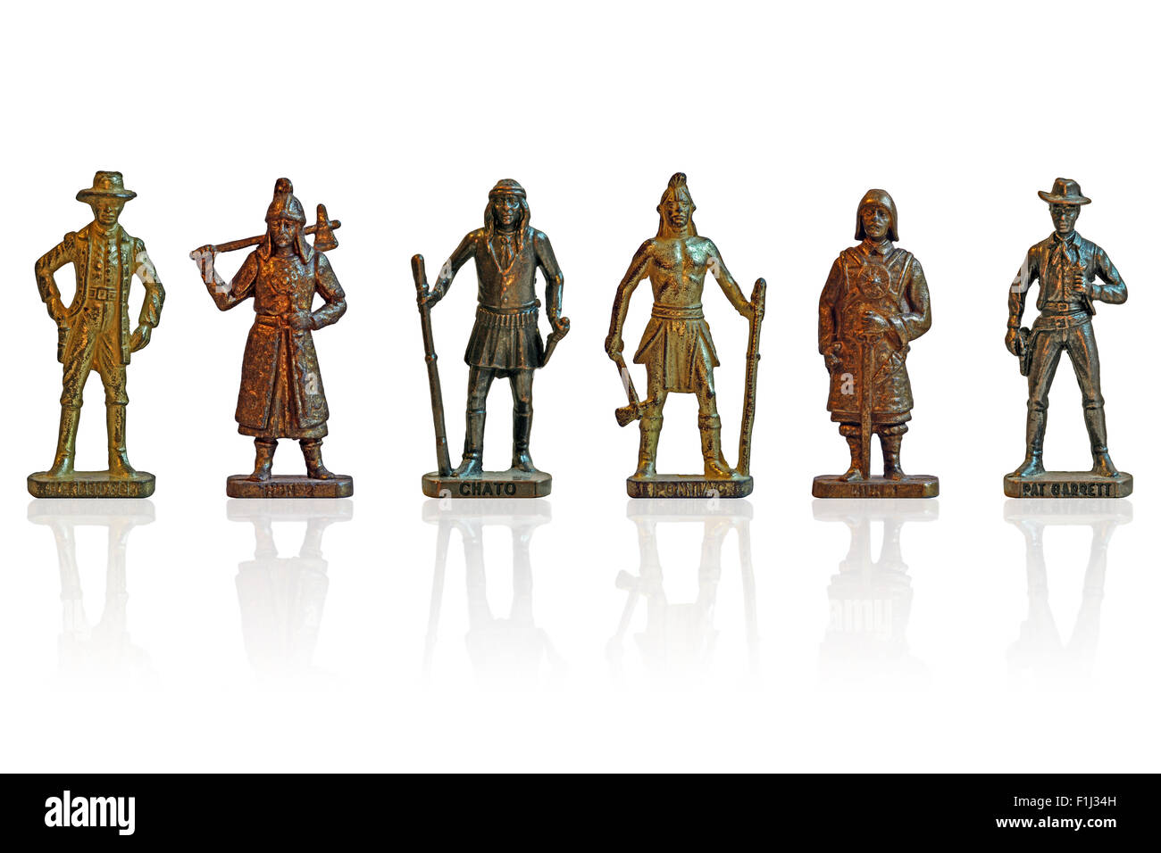 Toy soldiers in a row. Stock Photo