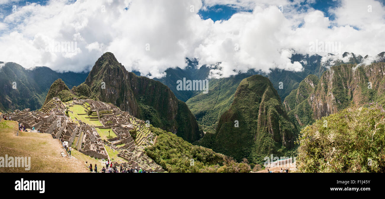 Machu Picchu Panorama view (Peru, South America), a UNESCO World ...