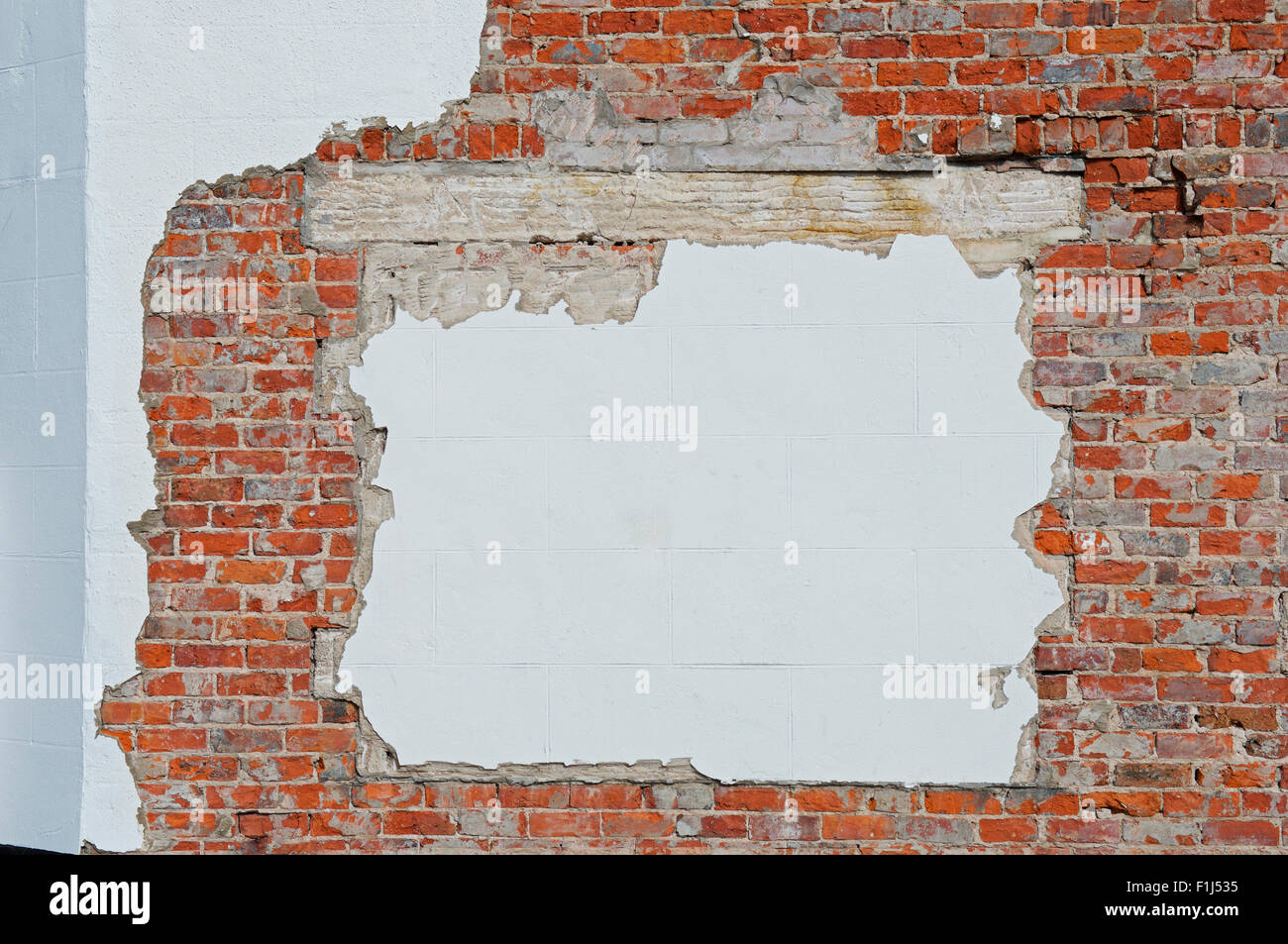 Plaster on brick wall, England UK Stock Photo Alamy