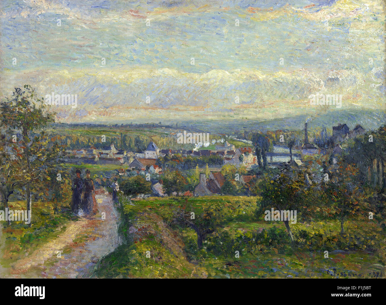 Camille Pissarro - View of Saint Ouen l’Aumône Stock Photo