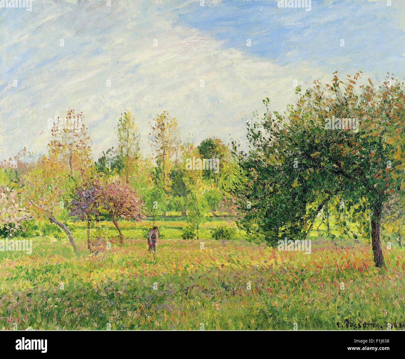 Camille Pissarro - Eragny, Summer, Sun, The End of the Afternoon Stock Photo