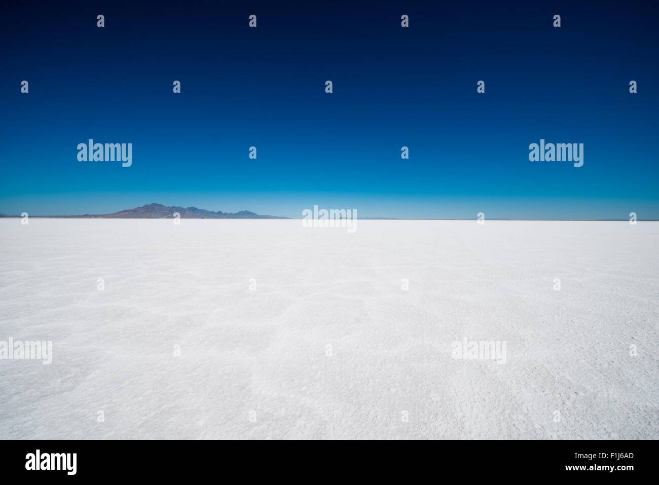 Salt Flats in Utah. Salt Flats Landscape. Dark Blue Sky and Snow White