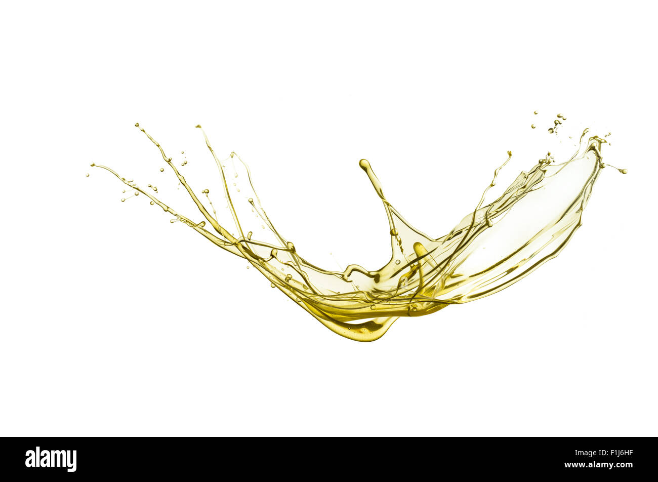 Oil splash isolated on white background Stock Photo