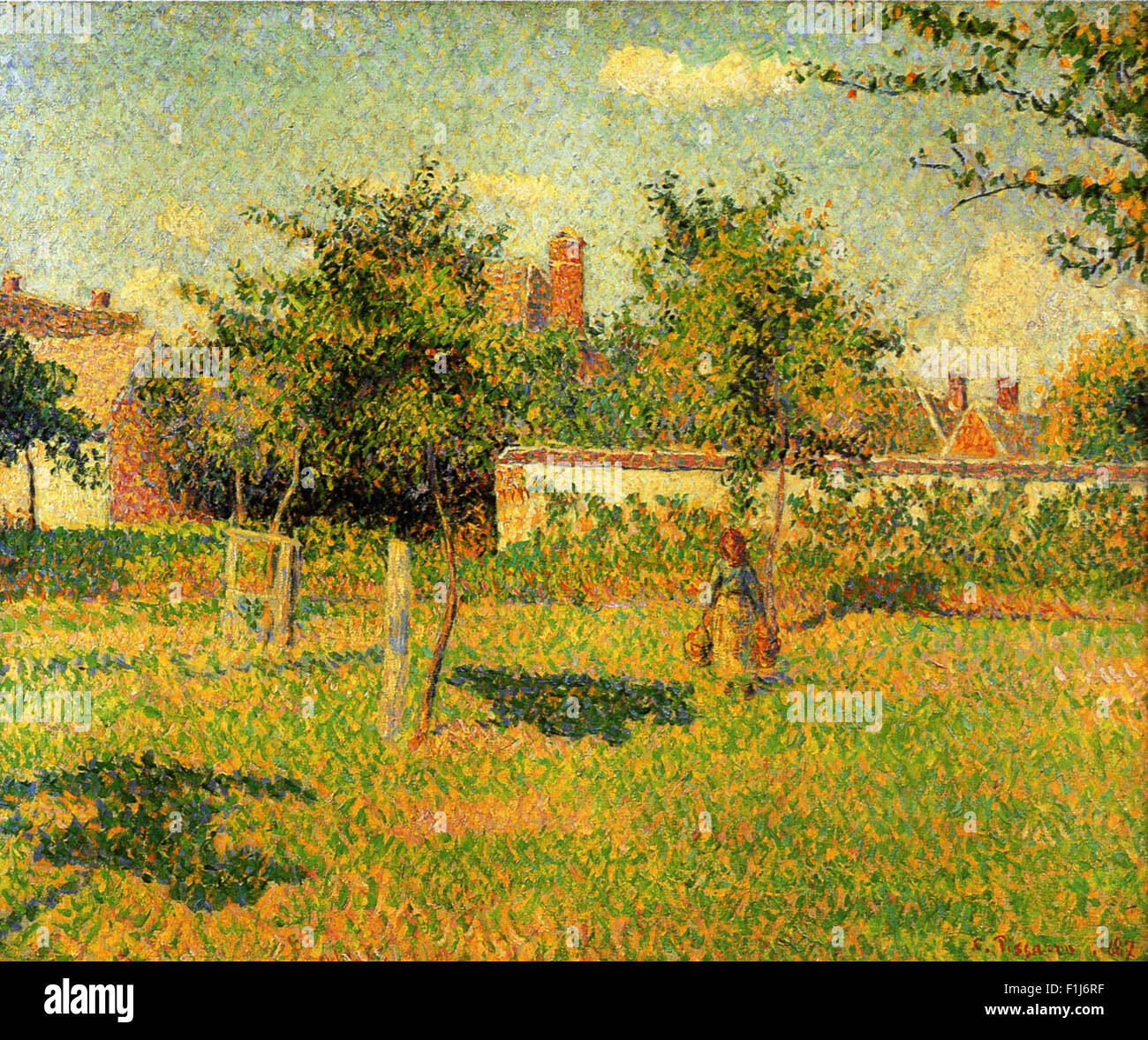 Camille Pissarro Femme Dans Un Clos Soleil De Printemps Dans Le Pre A Eragny Stock Photo Alamy