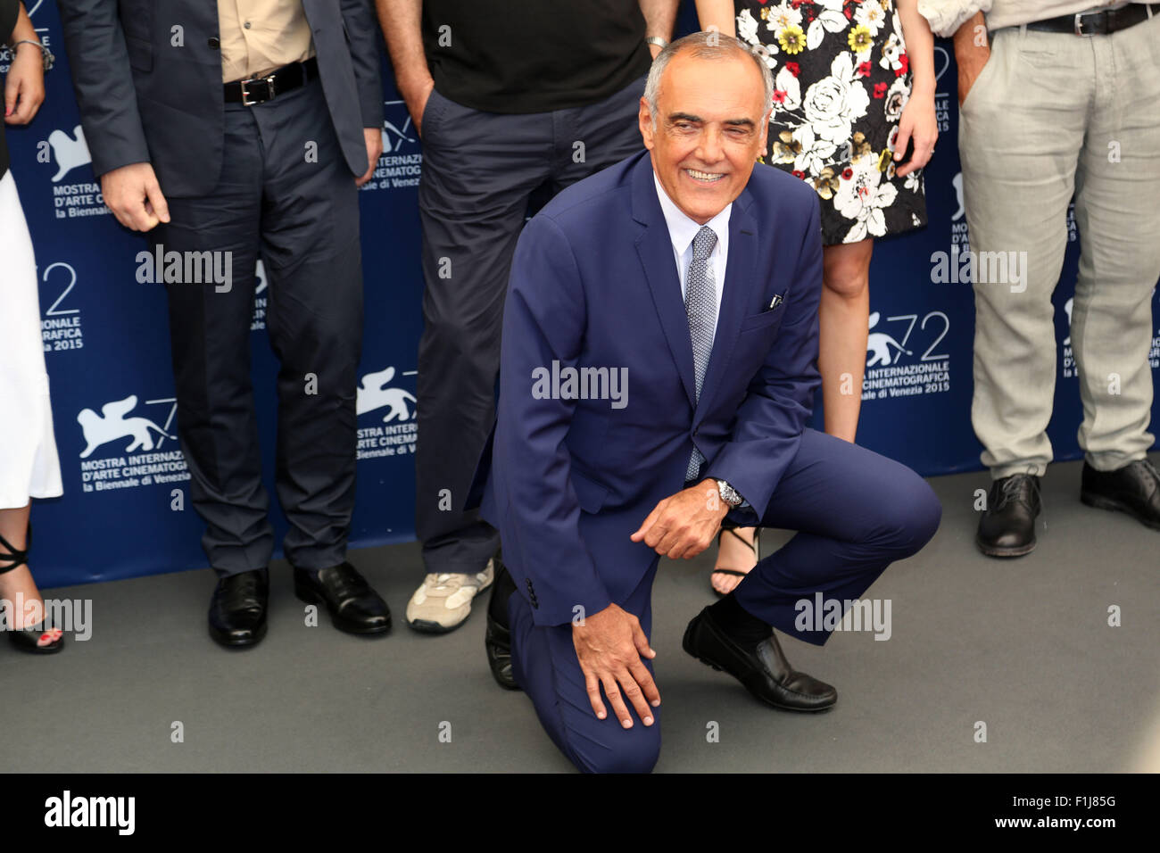 Venice, Italy. 2nd September, 2015. Venezia International Film Festival director Alberto Barbera poses at a photocall for the 'Venezia 72 Jury' during the 72th annual Venice International Film Festival on 02 September, 2015 in Venice Credit:  Andrea Spinelli/Alamy Live News Stock Photo