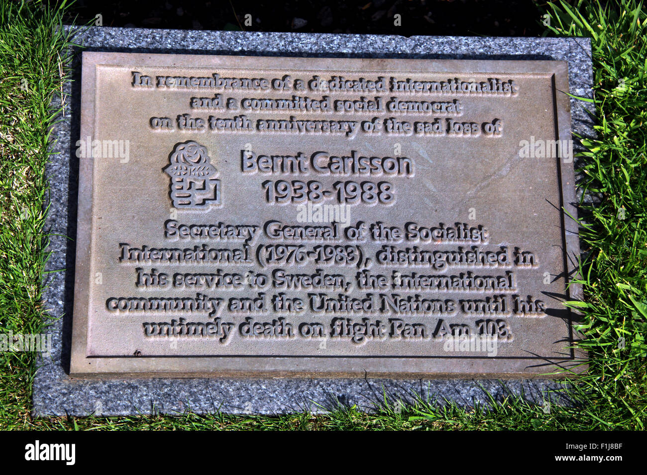 Lockerbie PanAm103 In Rememberance Memorial Bernt Carisson of Sweden,Scotland Stock Photo